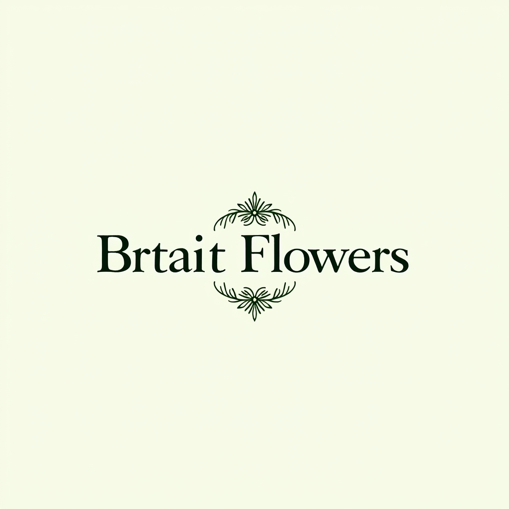 Blumen Verschicken Online - Premium Blumenversand Logo mit elegantem Schriftzug und floralen Akzenten in Salbeigrün