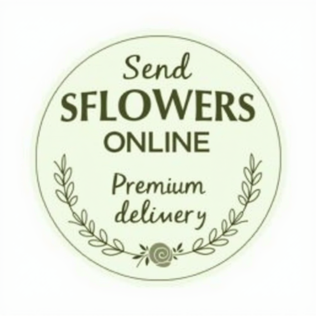 Blumen Verschicken Online - Premium Blumenversand Logo mit elegantem Schriftzug und floralen Akzenten in Salbeigrün